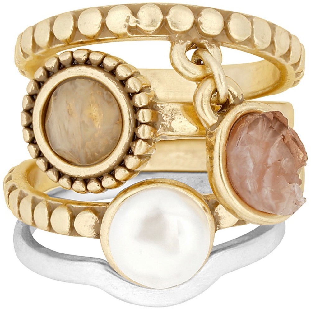 Lucky 🍀 Brand Two-Tone 4-Pc. Set Stack Rings - Picture 2 of 7